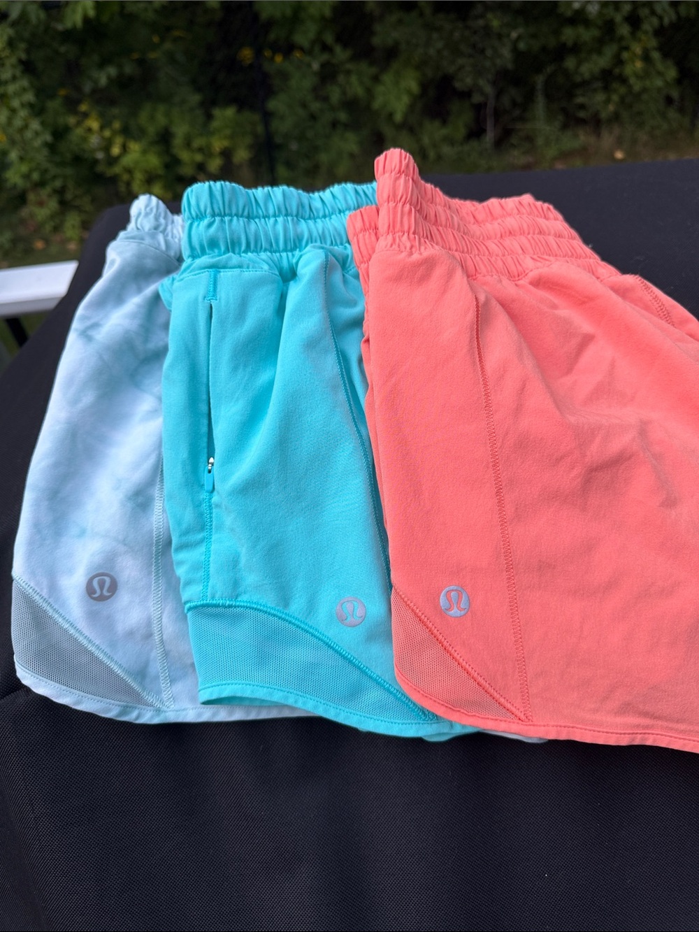 lululemon athletica Athletic Shorts Trio - Light Blue, Aqua, Coral